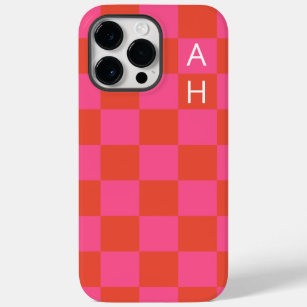 Mit Monogramm rosa und orangefarbenes Prüfmuster  Case-Mate iPhone 14 Pro Max Hülle