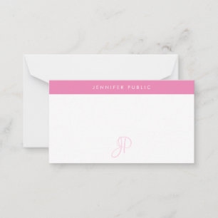 Mit Monogramm, rosa, weiße Vorlage handschriftlich