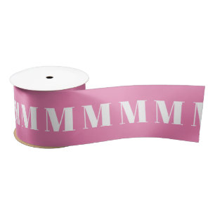 mit Monogramm rosa weißes Anfangsmuster Satinband