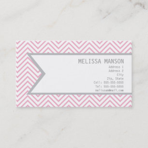 Mit Monogramm rosa Zickzack nennende Karte