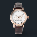 Mit Monogramm Rose der Frauen Gold Vintag Watch Br Armbanduhr<br><div class="desc">Eine elegante Armbanduhr mit einer Vintagen Rose aus Gold mit schicker Rose,  einem schwarzen Original und einem braunen Uhrenband.</div>