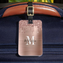 Mit Monogramm Rose Gold Glitzer Tropfen Bürstenmet