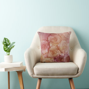 Mit Monogramm Rose Taupe Kissen