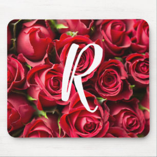 Mit Monogramm Rote Rosen Mousepad-Maus-Pad Mousepad