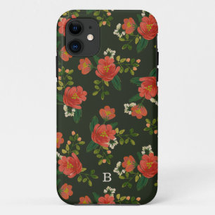 Mit Monogramm roter Blumenstrauß Case-Mate iPhone Hülle