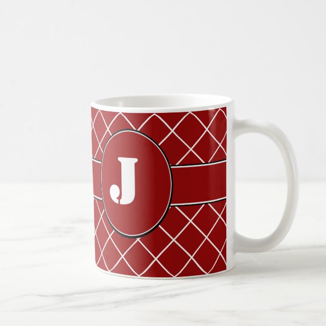 Mit Monogramm roter Diamant Kaffeetasse (Rechts)