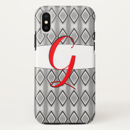Mit Monogramm, rotes G-Phone in Grau und Schwarz Case-Mate iPhone Hülle