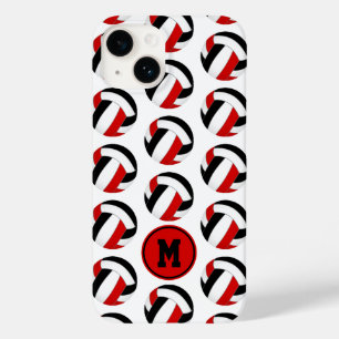mit Monogramm, rotes Volleyballmuster Case-Mate iPhone 14 Hülle