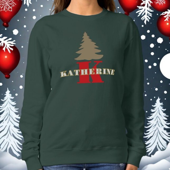 Mit Monogramm Rotgoldbaum Sweatshirt (Von Creator hochgeladen)