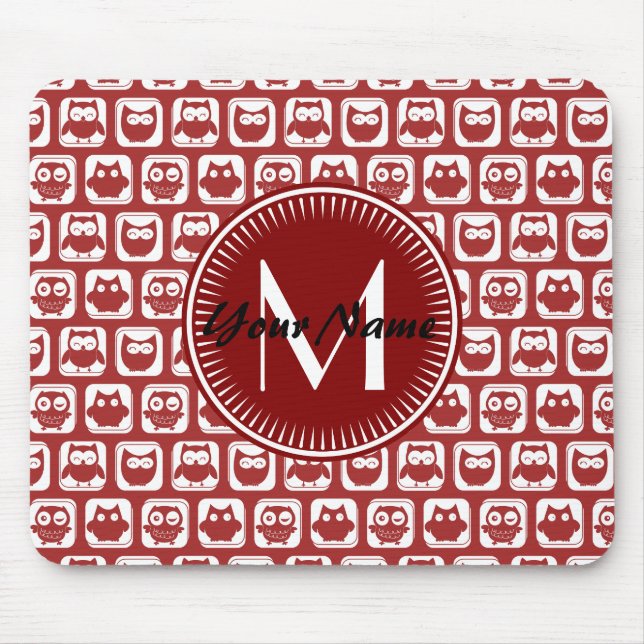 Mit Monogramm Rotweine, Personalisierter Name Mousepad (Vorne)