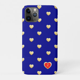 Mit Monogramm Royal Blue Gold Hörer auf Solid Colo Case-Mate iPhone Hülle