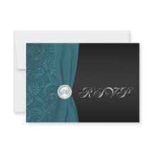 Mit Monogramm RSVP-Karte mit aquamarinem und schwa