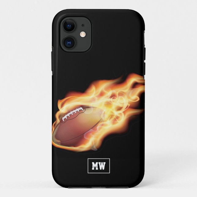 Mit Monogramm Rugby Case-Mate iPhone Case (Rückseite)