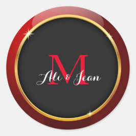 Mit Monogramm Runder Aufkleber