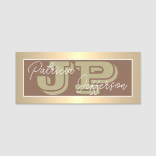 Mit Monogramm Russet Brown Luxury Gold: Beruflich Namensschild
