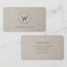 Mit Monogramm Rustikale Beige Linen Elegantes Skri