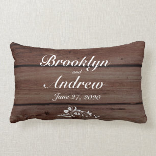 Mit Monogramm rustikale Hochzeitskissen Lendenkissen