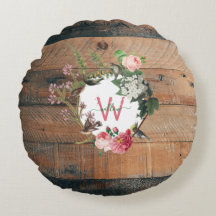 Mit Monogramm Rustikales Holz Vintage Blume