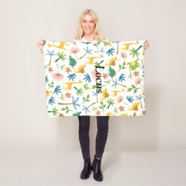 Mit Monogramm Safari-Muster für Kleinkinder Fleecedecke