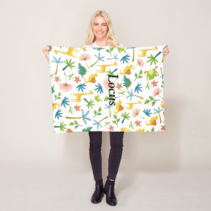 Mit Monogramm Safari-Muster für Kleinkinder Fleecedecke