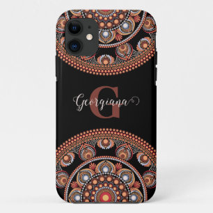 Mit Monogramm Safari Sunset Bohemisch Dot Mandala Case-Mate iPhone Hülle