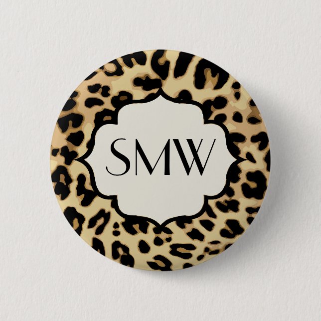 Mit Monogramm Sassleopard-Printwerbung Button (Vorderseite)