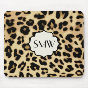 Mit Monogramm Sassleopard-Printwerbung Mousepad