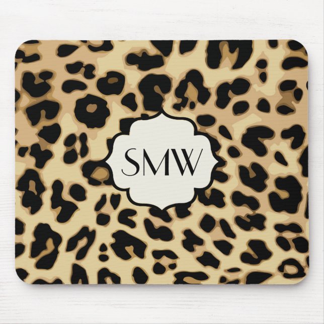 Mit Monogramm Sassleopard-Printwerbung Mousepad (Vorne)