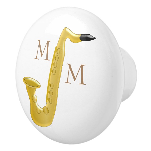Mit Monogramm Saxophone Keramikknauf (Rechts)