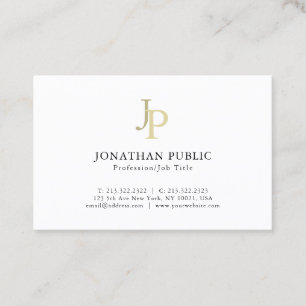 Mit Monogramm Schablonen-elegantes modernes Gold Visitenkarte
