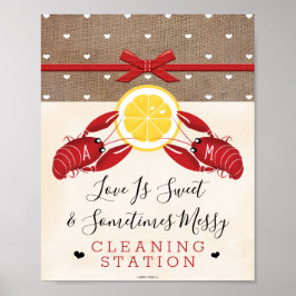 Mit Monogramm Schild der Crawfish Boil-Reinigungss