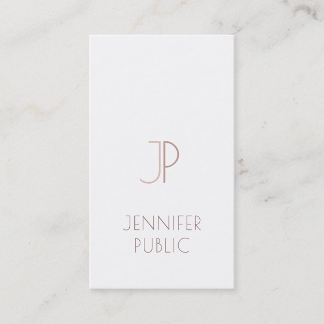 Mit Monogramm Schlichtes Elegantes Modernes Design Visitenkarte (Vorderseite)