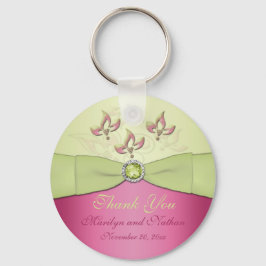 Mit Monogramm Schlüsselanhänger in Rosa und Grün