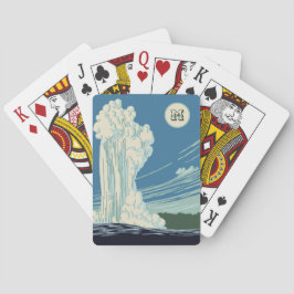 Mit Monogramm schöner Yellowstone-Nationalpark Spielkarten