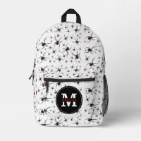 Mit Monogramm School Red & Black Spider Pattern