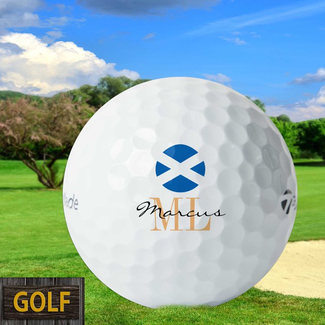 Mit Monogramm schottische Flagge, Emblem und Schot Golfball (Von Creator hochgeladen)