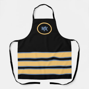 Mit Monogramm Schürze aus Schwarz und Gelb