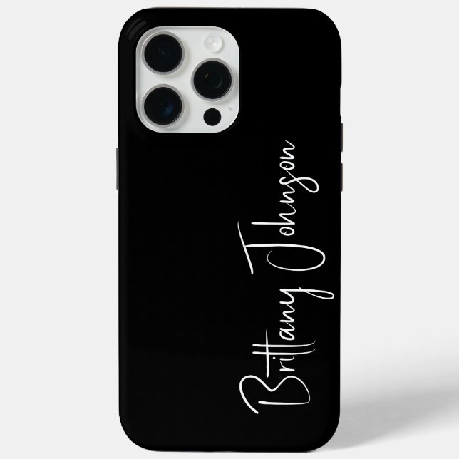 Mit Monogramm Schwarz Case-Mate iPhone Hülle (Rückseite)