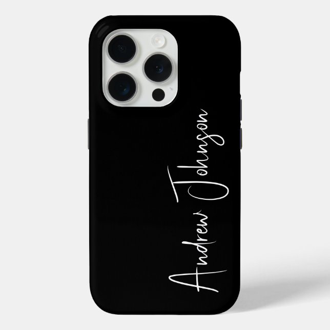 Mit Monogramm Schwarz Case-Mate iPhone Hülle (Rückseite)
