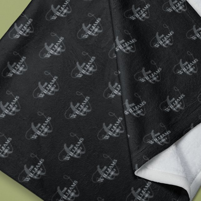 Mit Monogramm Schwarz Fleecedecke (Von Creator hochgeladen)