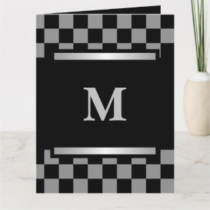 Mit Monogramm schwarz geprüft Karte