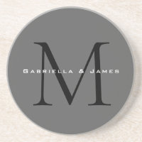 Mit Monogramm Schwarz-Grau-Kalligrafie-Hochzeit