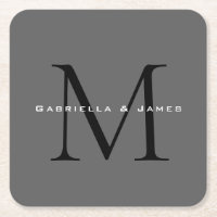Mit Monogramm-Schwarz-Grau-Kalligraphie