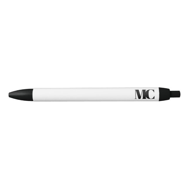 Mit Monogramm Schwarz-Monogramm-Elegantes Modernes Kugelschreiber (Vorderseite)