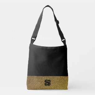 Mit Monogramm Schwarz und Gold Tragetaschen Mit Langen Trägern