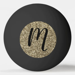 Mit Monogramm Schwarz-und GoldGlitzer elegant Tischtennisball
