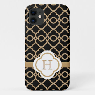 Mit Monogramm Schwarz-und Goldmarokkaner Case-Mate iPhone Hülle