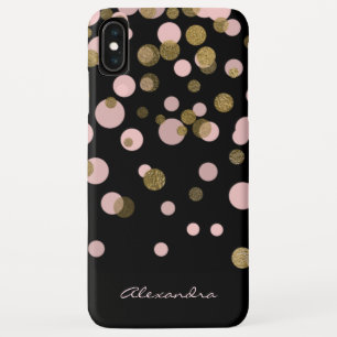 Mit Monogramm Schwarz-und Rosen-GoldfolieConfetti Case-Mate iPhone Hülle