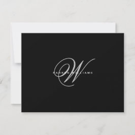 Mit Monogramm Schwarz/Weiß Dankeskarte