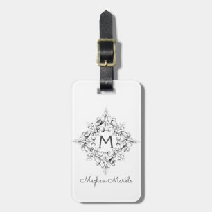 Mit Monogramm Schwarz-Weiß-Drehbuch Gepäckanhänger